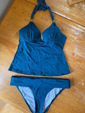 Victoria's Secret THE FOREVER TANKINI swimwear top and bottoms in turquoise